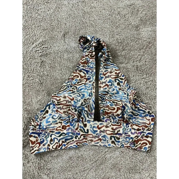 Amanda Uprichard Lavera Crop Top in Lynx Size M Halter Neck Tie Back Colorful - Picture 3 of 9